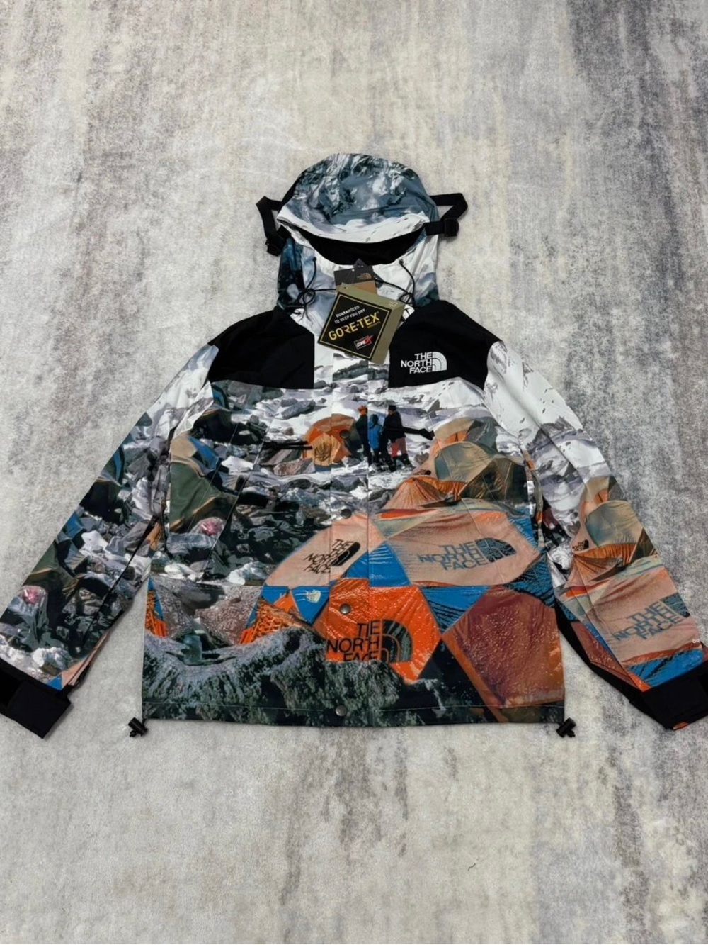 The North Face Hooded Gore-Tex Jacket in Black, Orange, Blue, White